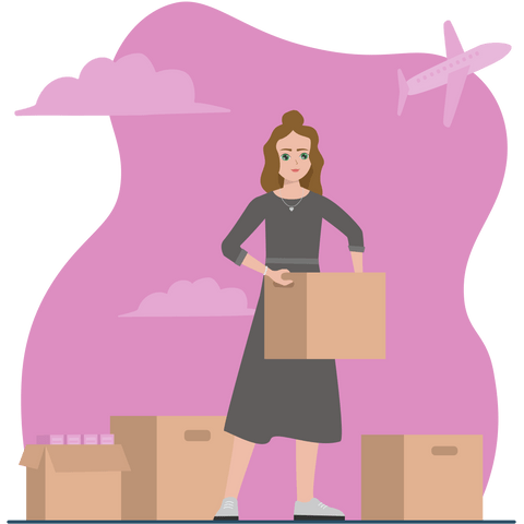 Illustration zum Thema Wegzug ins Ausland
