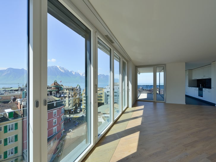 Wohnung in Montreux mit Sicht auf den See.