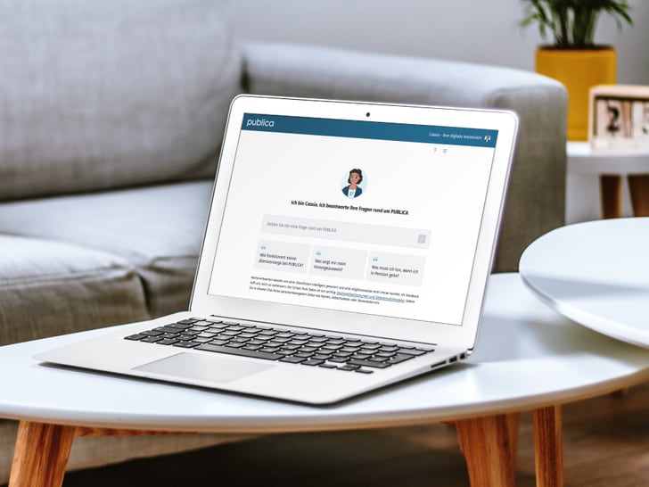 Laptop mit Startbild Cassia