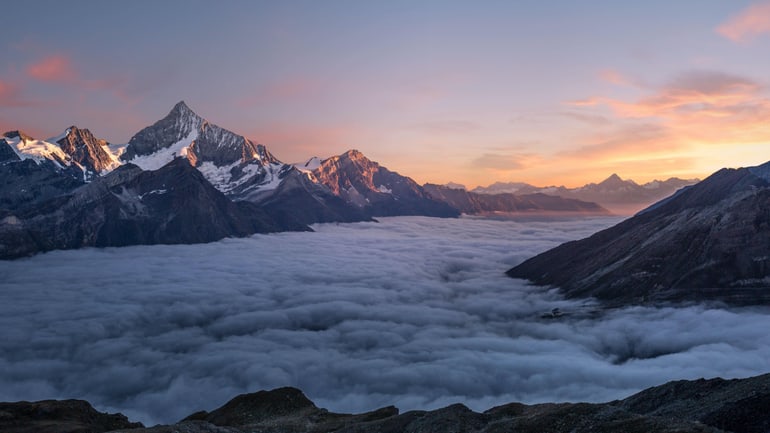 clouds in the mountains