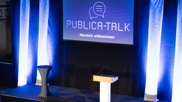 Bühne des PUBLICA-Talks vom 15. Juni 2022