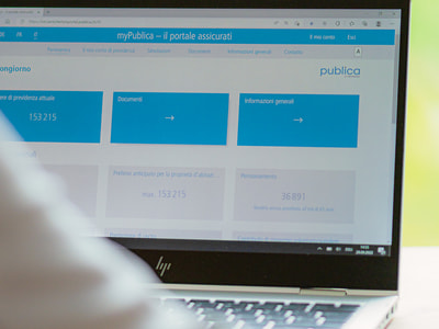 Il portale online myPublica su uno schermo